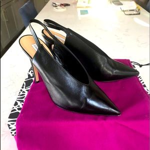 Diane von Furstenberg Black Slingback Heels 8.5M